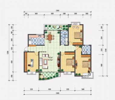天泰花园 3室 125㎡ 105万 毛坯带大车库